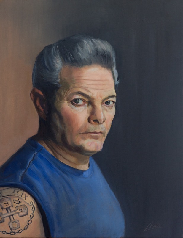 Chris Portrait painting of Chris, from the Portrait of Milton Keynes project, by Csaba Tibor Palotás