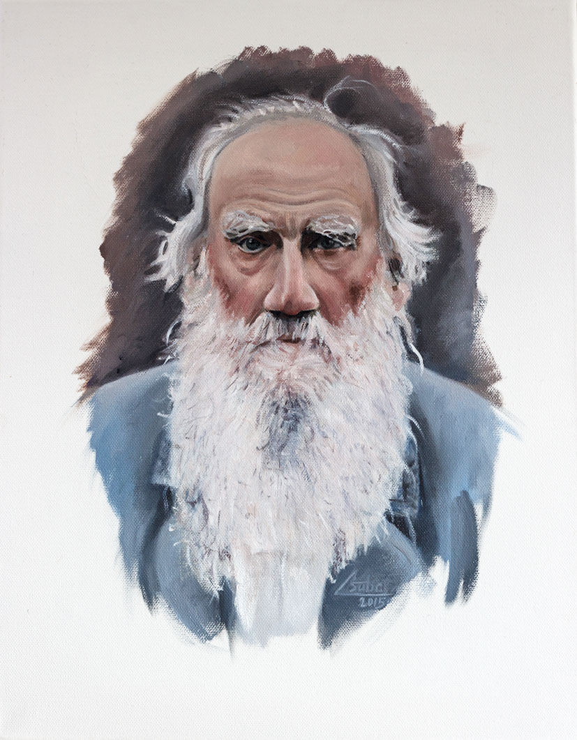 Leo Tolstoy Portrait painting of the Russian writer Leo Tolstoy by Csaba Tibor Palotás