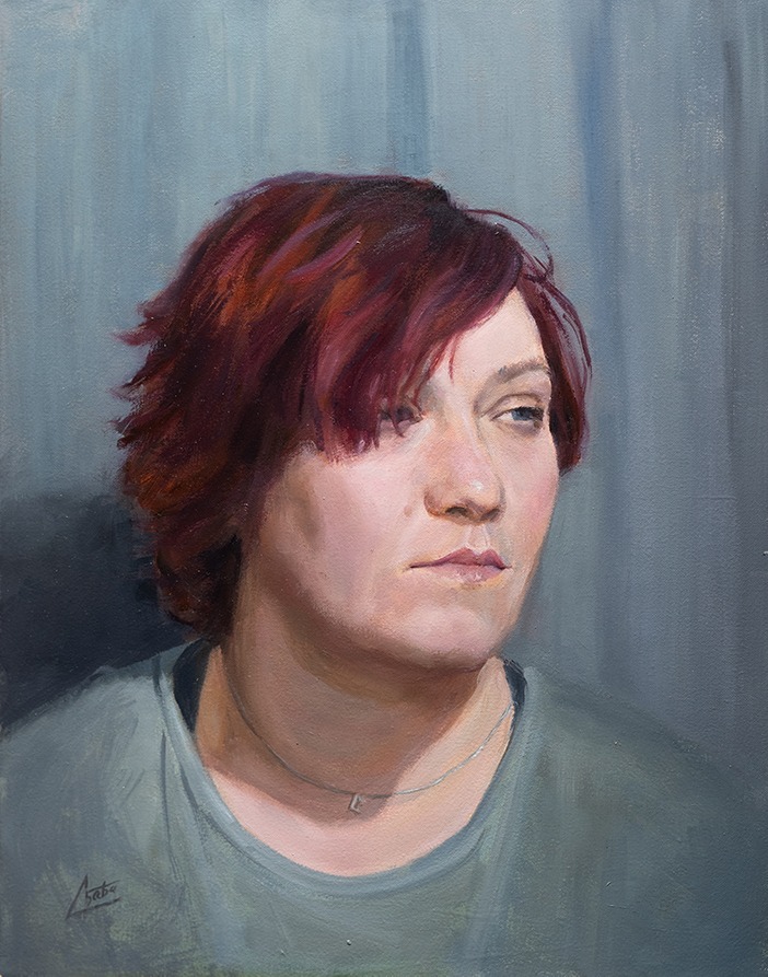 Lucyna Portrait painting of Lucyna, from the Portrait of Milton Keynes project, by Csaba Tibor Palotás